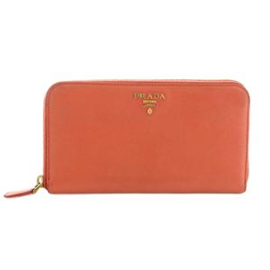 プラダ PRADA 長財布 ラウンドファスナー 小銭入れ ピンク /MI ■OH レディース