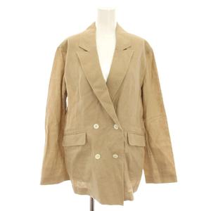 イエナ IENA 24SS フレンチリネンジャケット テーラードジャケット ダブル ダブルブレスト 36 ベージュ 24010900200020 /YT レディース