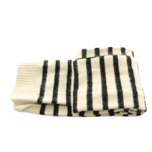 ポールスミス PAUL SMITH マフラー ボーダー柄 ウール アンゴラ混 白 ホワイト 黒 ブラック /AN43 レディース