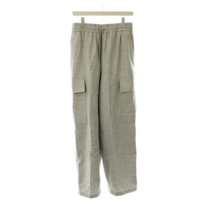 未使用品 プラステ PLST 23AW パラシュートカーゴパンツ ウール L グレー 長ズボン ドローストリングウエスト カーゴポケット /JP レディース