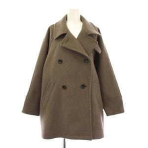 イエナ IENA 25AW ダブルブレストハーフコート アウター ワンカラー ウール 36 茶 ブラウン 25020900985040 /BB レディース