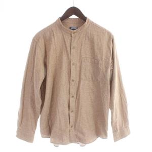 アイテムズ アーバンリサーチ ITEMS URBANRESEARCH バンドカラーシャツ 長袖 スタンドカラー L ベージュ /AP メンズ