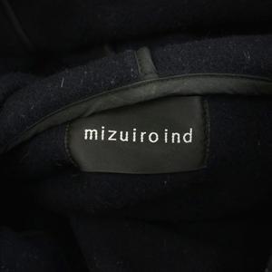 ミズイロインド mizuiro ind ダッフルコート ウール 紺 ネイビー フード付き 長袖 トグルボタン /LP レディース