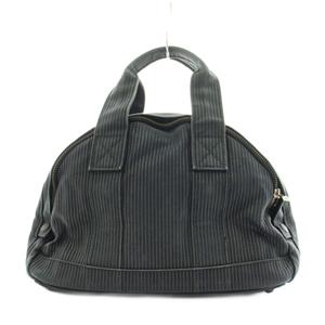 ポーター PORTER 吉田カバン ハンドバッグ ストライプ柄 キャンバス 黒 ブラック /AN29 レディース