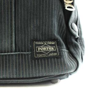 ポーター PORTER 吉田カバン ハンドバッグ ストライプ柄 キャンバス 黒 ブラック /AN29 レディース
