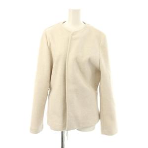 ザラ ZARA ジャケット 上着 L ベージュ 無地 ノーカラー /JP レディース
