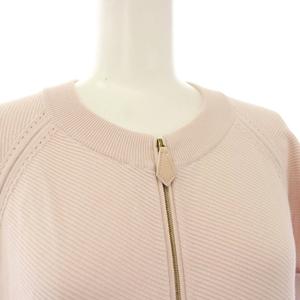 エルメス HERMES ニットカーディガン 半袖 ジップアップ 34 ピンク /KH レディース