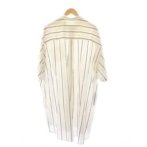 メゾンマルジェラ 4 Maison Margiela 4 20SS オーバーサイズシャツ ブラウス ストライプ 七分袖 XS アイボリー S51DL0335 /HN レディース