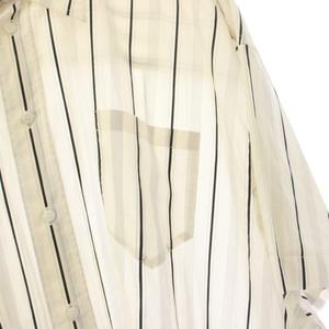 メゾンマルジェラ 4 Maison Margiela 4 20SS オーバーサイズシャツ ブラウス ストライプ 七分袖 XS アイボリー S51DL0335 /HN レディース