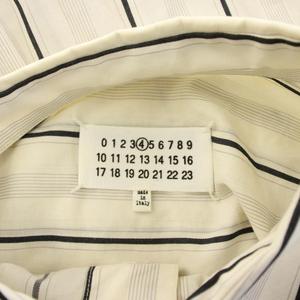 メゾンマルジェラ 4 Maison Margiela 4 20SS オーバーサイズシャツ ブラウス ストライプ 七分袖 XS アイボリー S51DL0335 /HN レディース