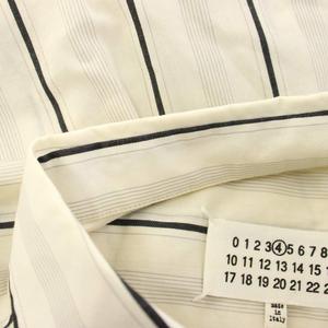 メゾンマルジェラ 4 Maison Margiela 4 20SS オーバーサイズシャツ ブラウス ストライプ 七分袖 XS アイボリー S51DL0335 /HN レディース