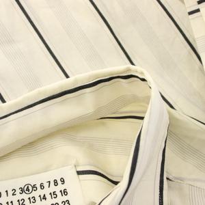メゾンマルジェラ 4 Maison Margiela 4 20SS オーバーサイズシャツ ブラウス ストライプ 七分袖 XS アイボリー S51DL0335 /HN レディース