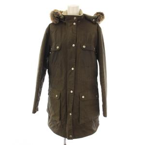 バブアー Barbour モッズコート 38 茶色 ブラウン 長袖 フードファー ボア /LP レディース