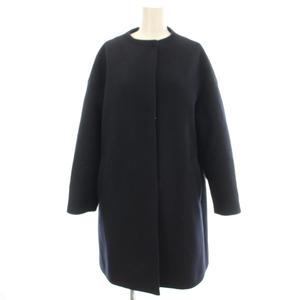 イエナ IENA 21AW ボトルネックトラペーズコート ノーカラー コート 36 ネイビー 紺 21020900552040 /☆G レディース
