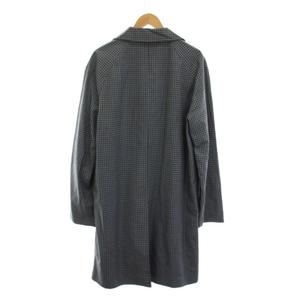 未使用品 プラダ PRADA ロングコート ウール アウター 52 青 ブルー カーキ 白 チェック 長袖 SGN738 /YM メンズ