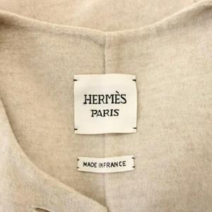 エルメス HERMES ダブルフェイス ロングベスト カシミヤ 34 ベージュ 3H0191DB /KH 