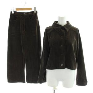 ローレン LOUREN セットアップ ジャケット F スカート S 茶 ブラウン コーデュロイ 長袖 ロング /AP レディース
