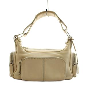 トッズ TOD'S ハンドバッグ ワンショルダーバッグ レザー ベージュ /AN59 レディース