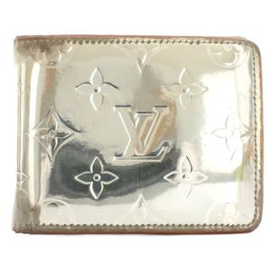 ルイヴィトン LOUIS VUITTON ポルトフォイユ スレンダー モノグラム ミラー 二つ折り財布 シルバー色 Ｍ80806 /HN メンズ