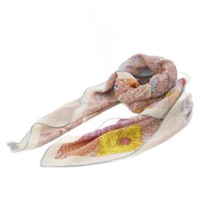 エルメス HERMES 23SS カレジェアン140 Retour a la Nature 自然回帰 スカーフ 白 /KH ■OH レディース