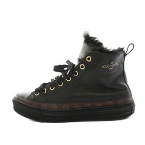 ルイヴィトン LOUIS VUITTON ステラーライン ハイカット モノグラム スニーカー シューズ レザー 36 黒 ブラック MS0168 /YT レディース