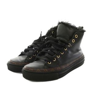 ルイヴィトン LOUIS VUITTON ステラーライン ハイカット モノグラム スニーカー シューズ レザー 36 黒 ブラック MS0168 /YT レディース