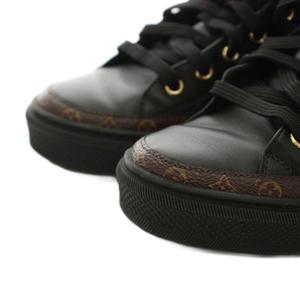 ルイヴィトン LOUIS VUITTON ステラーライン ハイカット モノグラム スニーカー シューズ レザー 36 黒 ブラック MS0168 /YT レディース
