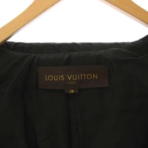 ルイヴィトン LOUIS VUITTON モノグラム メタリック トレンチコート ロング 38 黒 /KH レディース