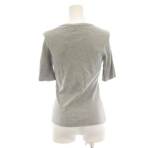 ルイヴィトン LOUIS VUITTON カットソー Tシャツ モノグラムレース フリル 半袖 M グレー /HN レディース