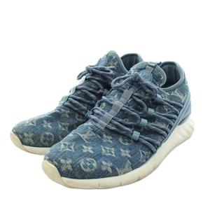 ルイヴィトン LOUIS VUITTON ファストレーン ライン モノグラムデニム スニーカー シューズ 6.5 青 ブルー /AN58 メンズ