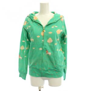 シェリーラファム Cherir la femme ジップアップパーカー M 緑 総柄 長袖 /JP レディース
