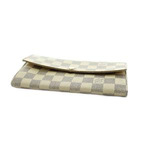 ルイヴィトン LOUIS VUITTON ダミエアズール ポルトフォイユサラ 長財布 小銭入れ 白 ホワイト N61735 /AN12 ■OH レディース