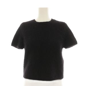 ボールジー BALLSEY トゥモローランド 24AW フラッフィーヤーン ショートスリーブプルオーバー ニット セーター 半袖 S 黒 ブラック 11-02-44-02002 /YM レディース