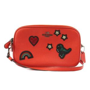 コーチ COACH ショルダーバッグ アップリケ 恐竜 レザー 赤 レッド 57866 /AN49 レディース