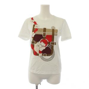 エルメス HERMES Cartouche Grand Manege カルトゥッシュ グラン･マネージュ Tシャツ カットソー 半袖 プリント 36 白 6E4646DA /BM レディース