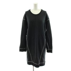 エムエムシックス メゾンマルジェラ MM6 Maison Margiela スウェットワンピース ひざ丈 長袖 M 黒 ブラック S52CT0299 /AN48 レディース