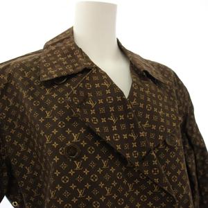 ルイヴィトン LOUIS VUITTON トレンチコート ゴム引きコート アウター モノグラム ベルト L 茶 ブラウン ベージュ /YT レディース