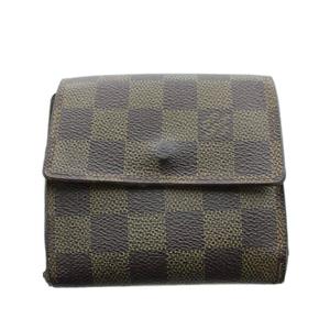 ルイヴィトン LOUIS VUITTON ダミエ ポルトフォイユ 二つ折り財布 小銭入れ Wホック 茶 ブラウン N61654 /AN ■OH レディース