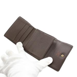 ルイヴィトン LOUIS VUITTON ダミエ ポルトフォイユ 二つ折り財布 小銭入れ Wホック 茶 ブラウン N61654 /AN ■OH レディース