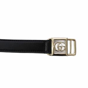 グッチ GUCCI ダブルG バックル ベルト レザー 黒 790232 /BM35 ■OH レディース