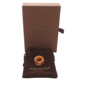 ルイヴィトン LOUIS VUITTON バーグファランドールリング 指輪 モノグラム レジン M 13号 ベージュ 赤 レッド M65037 /YT ■OH レディース