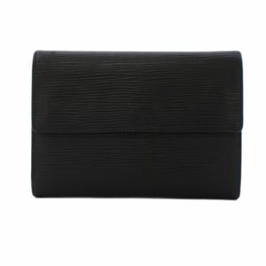 ルイヴィトン LOUIS VUITTON エピ ポルトトレゾールエテュイパピエ 財布 三つ折り 黒 M63712 /BM36 ■OH レディース