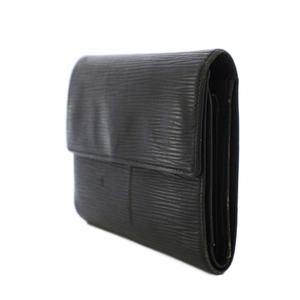 ルイヴィトン LOUIS VUITTON エピ ポルトトレゾールエテュイパピエ 財布 三つ折り 黒 M63712 /BM36 ■OH レディース