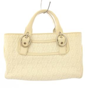 セリーヌ CELINE ブギーバッグ ハンドバッグ キルティング チェーン柄 レザー 白 アイボリー /TK ■OH レディース