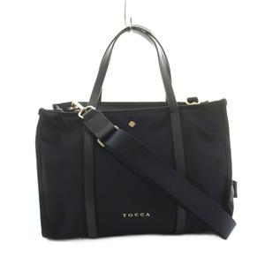 トッカ TOCCA サイドリボンナイロントートバッグ ハンドバッグ ショルダーバッグ 紺 ネイビー BONW0334 /KU 14 レディース