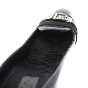 グッチ GUCCI パンプス エナメル ヒール 34.5C 黒 ブラック /TK レディース