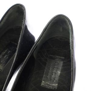 グッチ GUCCI パンプス エナメル ヒール 34.5C 黒 ブラック /TK レディース