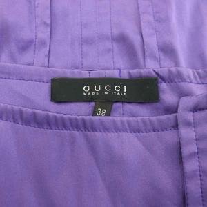 グッチ GUCCI トムフォード期 スカート ひざ丈 シルク スリット 38 紫 パープル 133391 /TK レディース