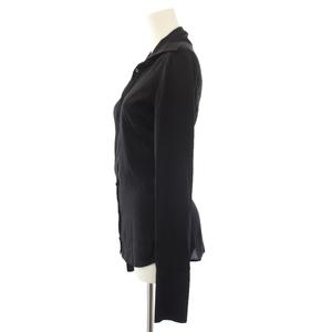 グッチ GUCCI トムフォード期 シャツ GG柄 シルク 長袖 38 黒 ブラック 113241 /TK レディース