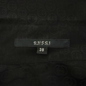 グッチ GUCCI トムフォード期 シャツ GG柄 シルク 長袖 38 黒 ブラック 113241 /TK レディース